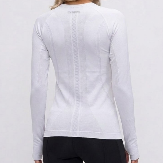 Long Sleeve Seamless Training Top - White