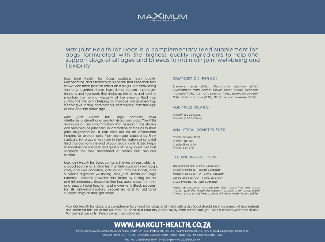 Max Joint Health for Dogs