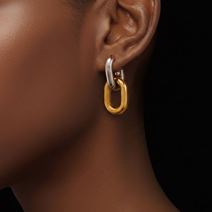 Eclipse Linked Hoop Earrings