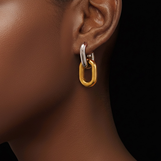 Eclipse Linked Hoop Earrings
