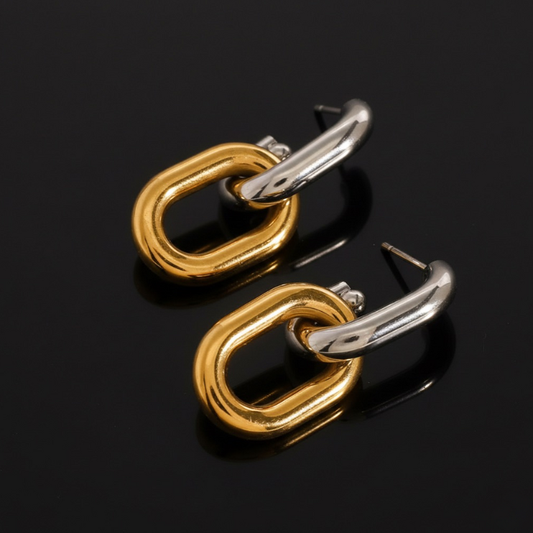 Eclipse Linked Hoop Earrings