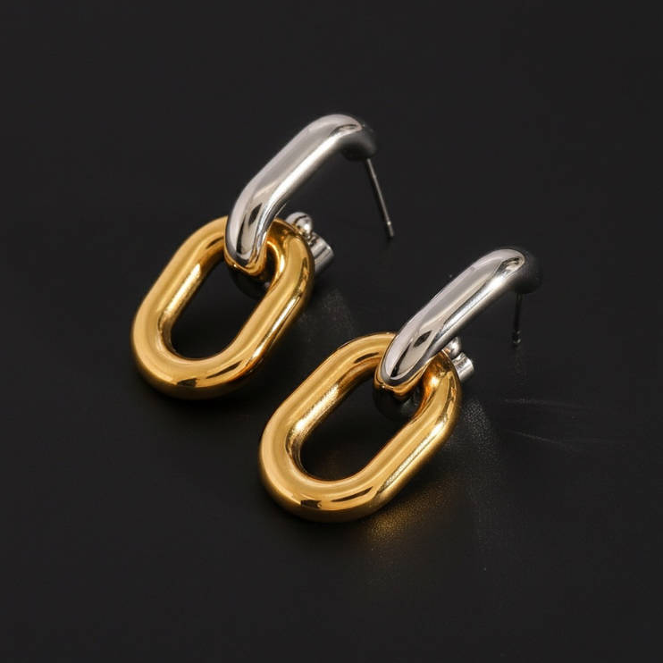 Eclipse Linked Hoop Earrings