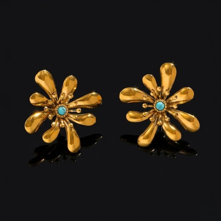 Floral Bloom Stud Earrings
