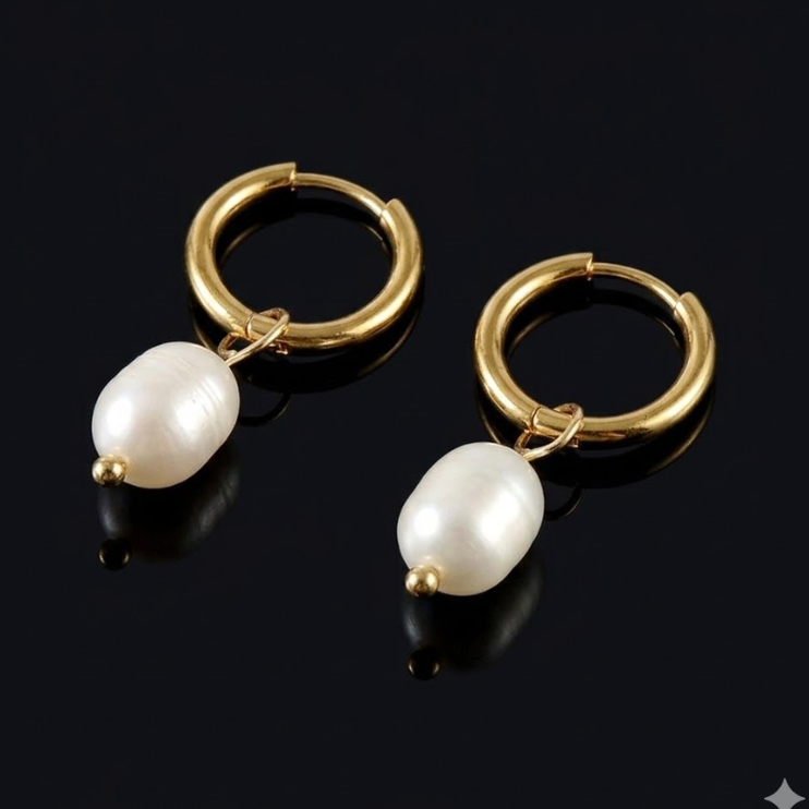 Heirloom Pearl Drop Hoops
