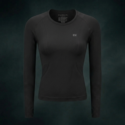 Long Sleeve Seamless Training Top - Black