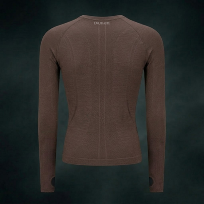 Long Sleeve Seamless Training Top - Espresso
