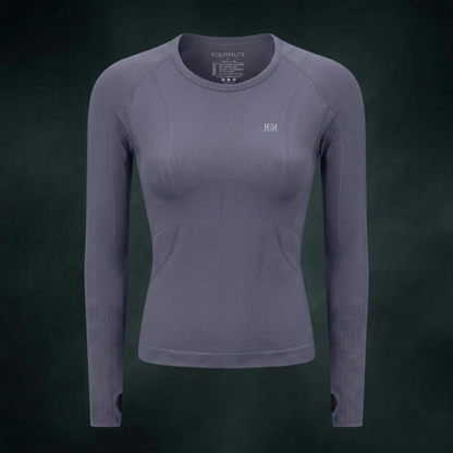 Long Sleeve Seamless Training Top - Lavender Grey