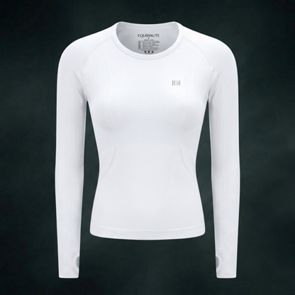 Long Sleeve Seamless Training Top - White