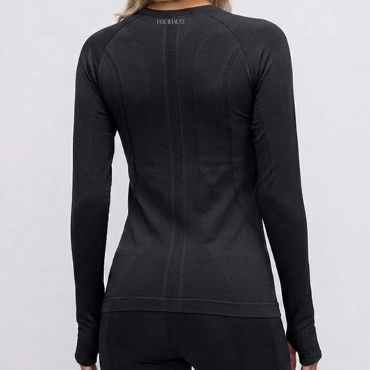 Long Sleeve Seamless Training Top - Black