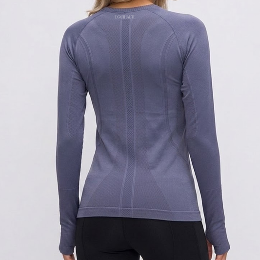 Long Sleeve Seamless Training Top - Lavender Grey