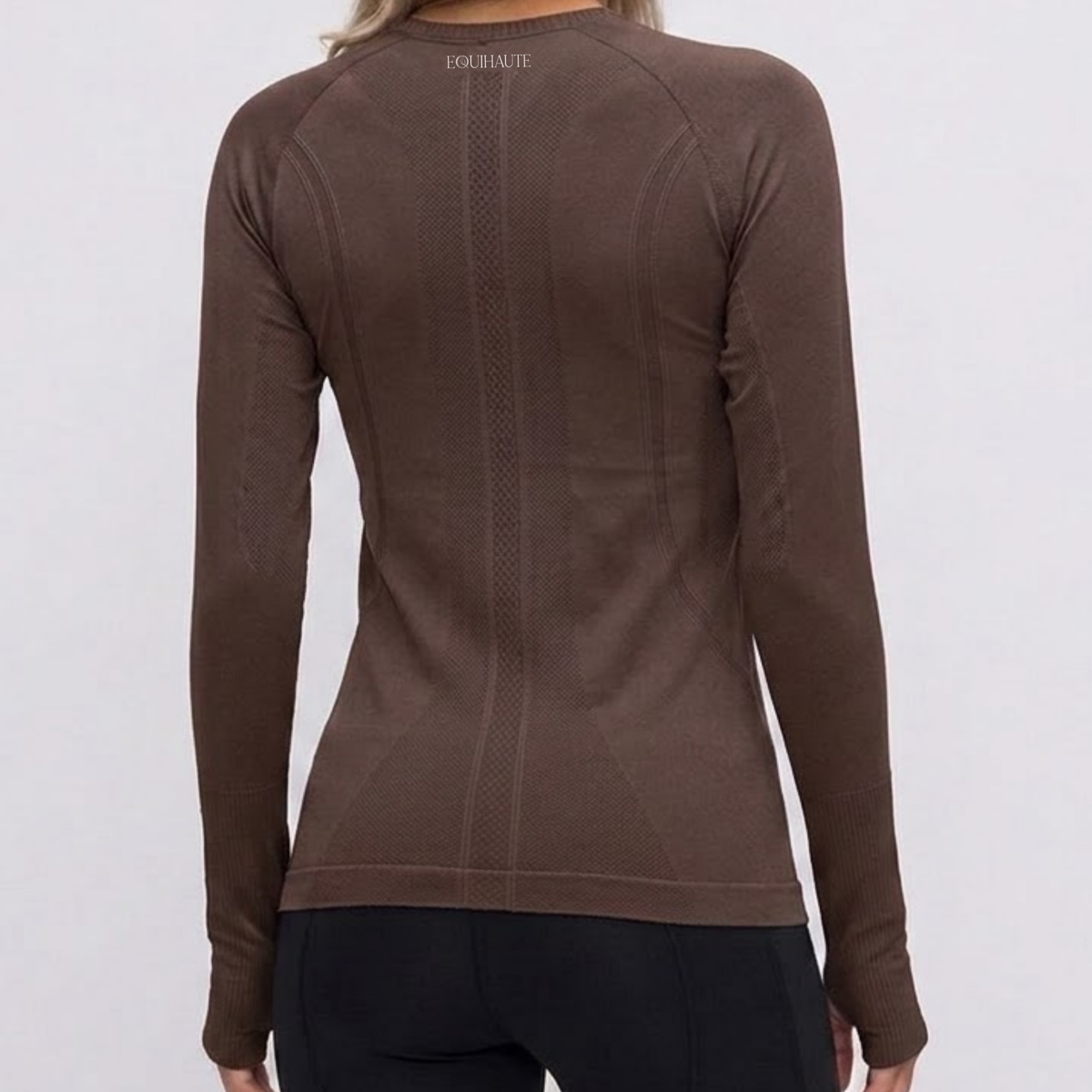 Long Sleeve Seamless Training Top - Espresso