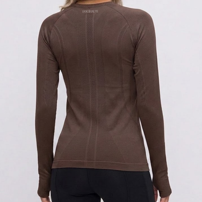 Long Sleeve Seamless Training Top - Espresso