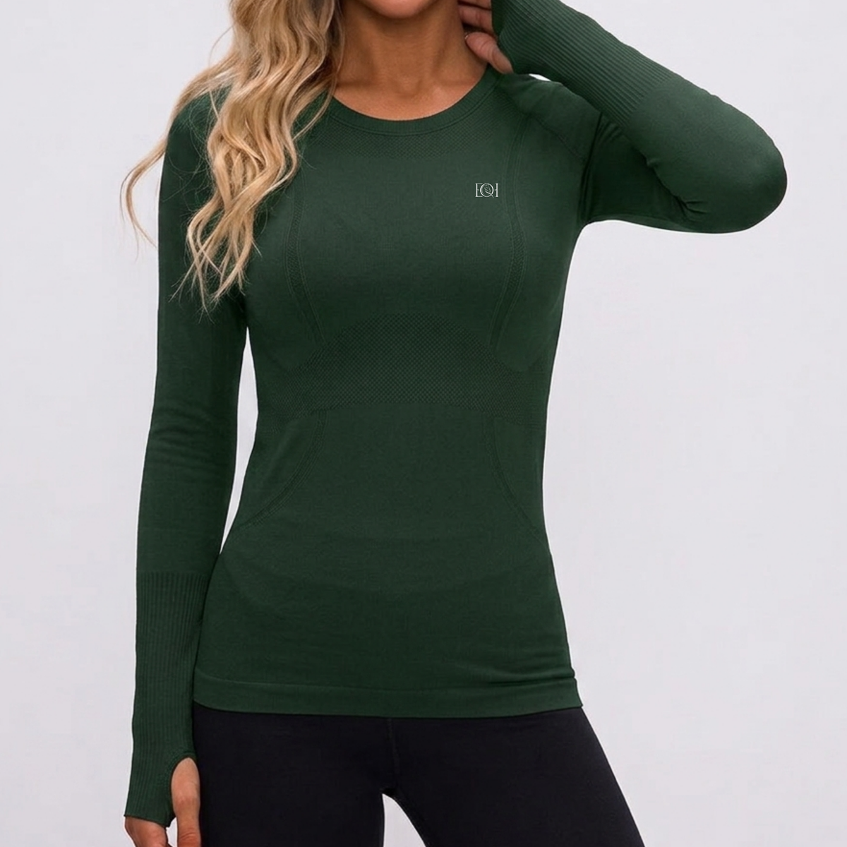 Long Sleeve Seamless Training Top - Hunter Green