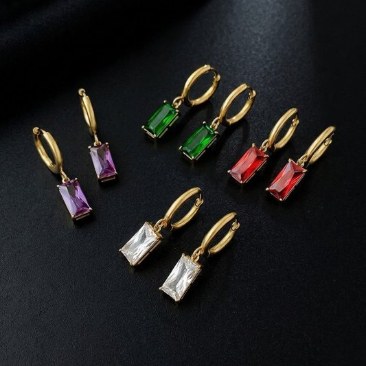 Radiant Baguette Drop Hoops