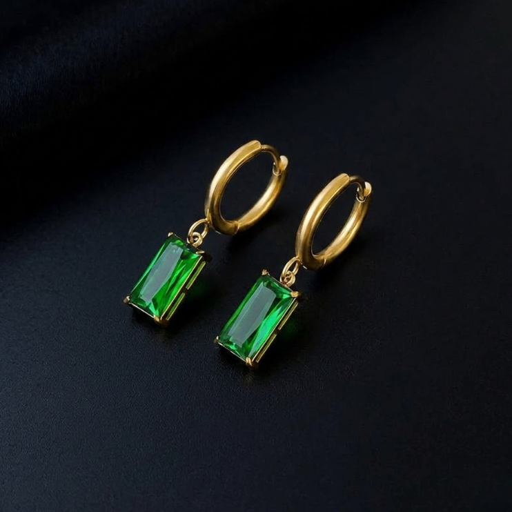 Radiant Baguette Drop Hoops