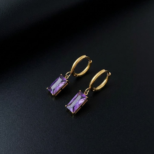 Radiant Baguette Drop Hoops