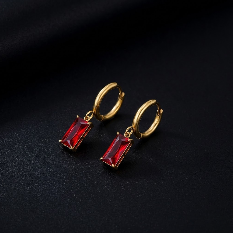 Radiant Baguette Drop Hoops