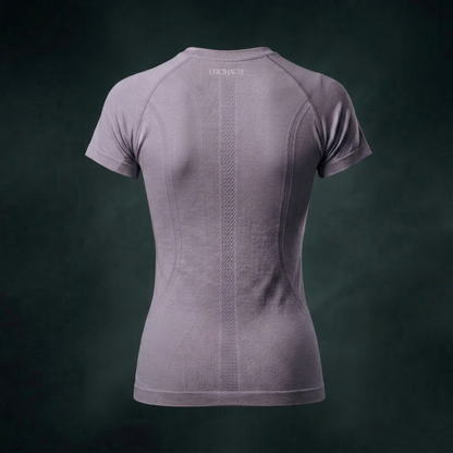 Short Sleeve Seamless Training Top - Lavender Grey