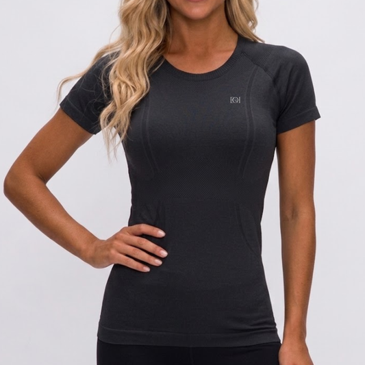 Short Sleeve Seamless Training Top - Black