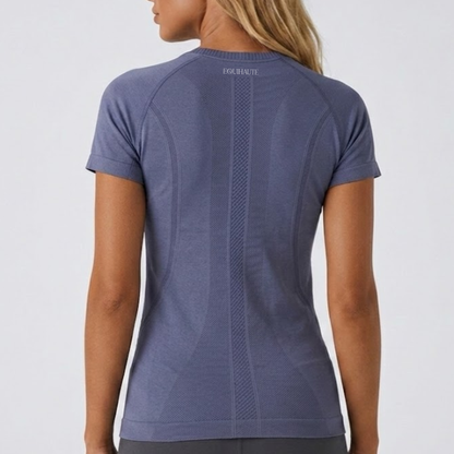 Short Sleeve Seamless Training Top - Lavender Grey