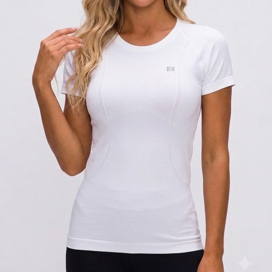 Short Sleeve Seamless Training Top - White