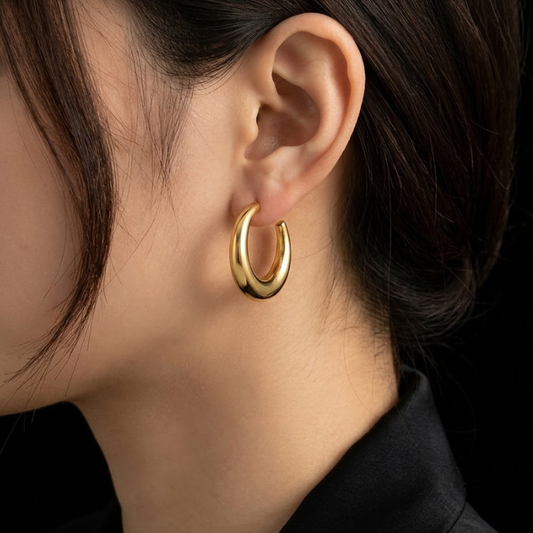 Serene Crescent Hoops