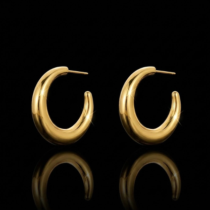 Serene Crescent Hoops